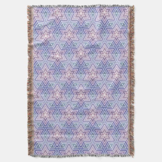 Tranquil Lavender Geometric Star Maze Muster Decke (Vorderseite Vertikal)