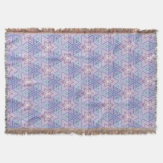 Tranquil Lavender Geometric Star Maze Muster Decke (Vorderseite)