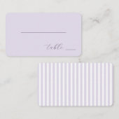 Tranquil Lavender Minimalist Calligraphy Platzkarte (Vorne/Hinten)