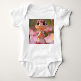 Tranquil Lizard on Lotus - Baby Bodysuit Baby Strampler