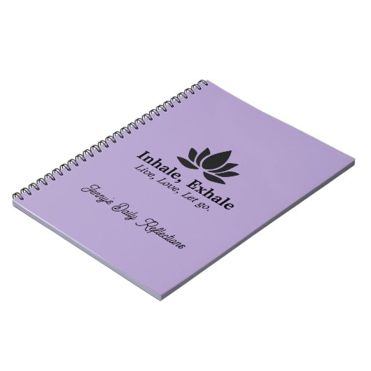 Tranquil Lotus: Einatmen, Exhale Inspiration indiv Notizblock (Linke Seite)