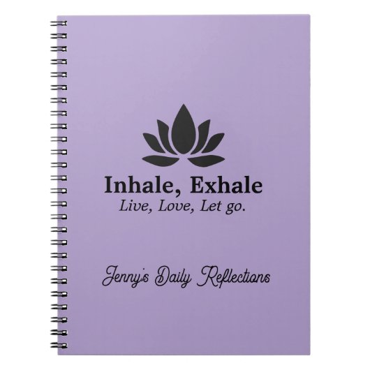Tranquil Lotus: Einatmen, Exhale Inspiration indiv Notizblock (Vorderseite)