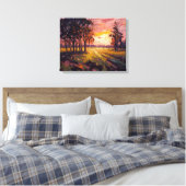 Tranquil Meadow Sunset Fine Art Leinwanddruck (Insitu (Schlafzimmer))