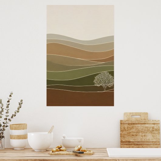 Tranquil Misty Hills Poster (Küche)