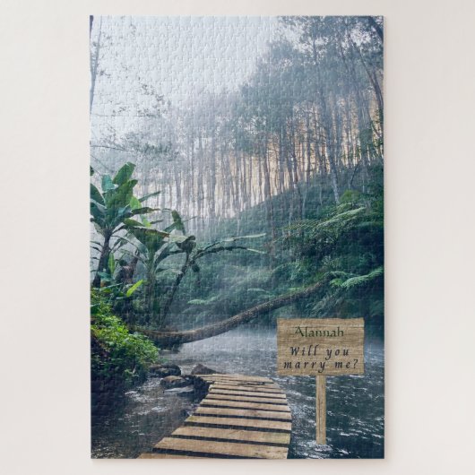 Tranquil Misty Morning Rainforest heiraten Me Puzz Puzzle (Vertikal)