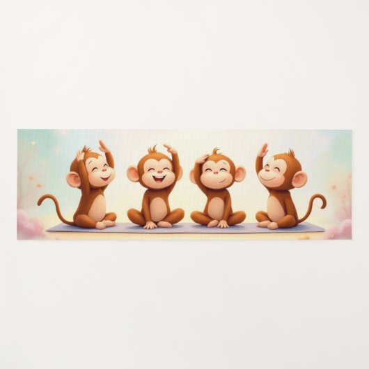 Tranquil Monkeys Trio Yoga Set Yogamatte (Vorderseite (Horizontal))