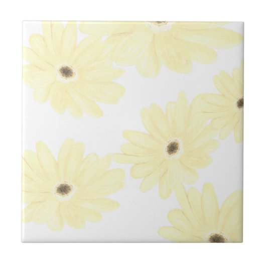 Tranquil Morning Yellow Flowers  Fliese (Vorderseite)