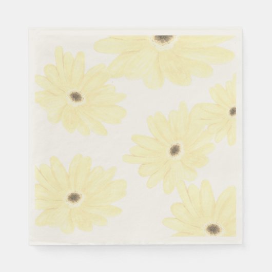 Tranquil Morning Yellow Flowers  Serviette (Vorderseite)