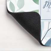 Tranquil Oasis Aquarell Blätter Monogramm und Name Mousepad (Ecke)