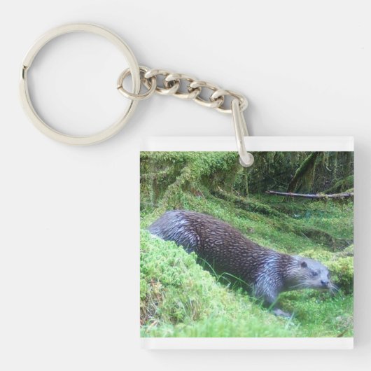 Tranquil Otter Riverside Scene Nature Inspired Schlüsselanhänger (Vorderseite)