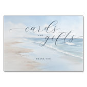 Tranquil Pastel Watercolor Beach Scene Tischnummer (Rückseite)