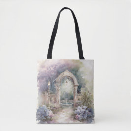 TRANQUIL PASTEL WATERCOLOR GARDEN SCENE TASCHE