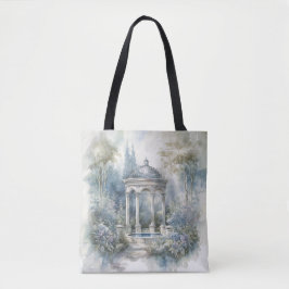 TRANQUIL PASTEL WATERCOLOR GARDEN SCENE TASCHE