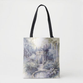 TRANQUIL PASTEL WATERCOLOR GARDEN SCENE TASCHE