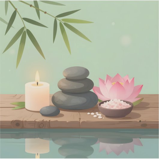 Tranquil Reflection - Square Vinyl  Aufkleber (Vorderseite)