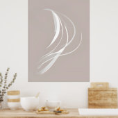 "Tranquil Rhythms" | Abstrakte Kunst in Weiß Poster (Küche)