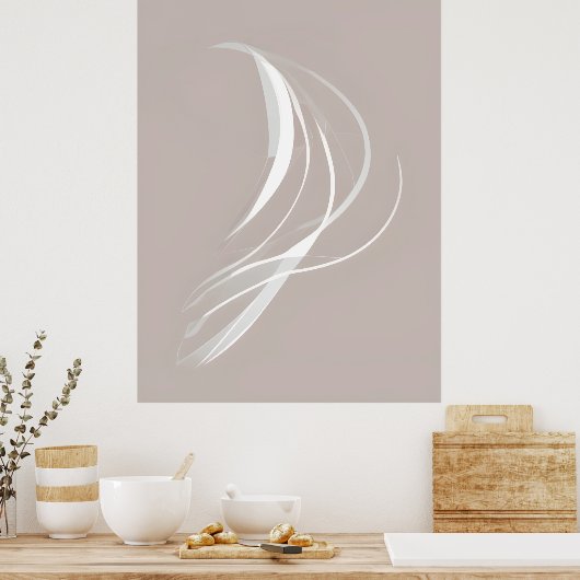 "Tranquil Rhythms" | Abstrakte Kunst in Weiß Poster (Küche)
