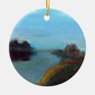 Tranquil River Scene (Ein Atemzug entlang des Seve Keramikornament