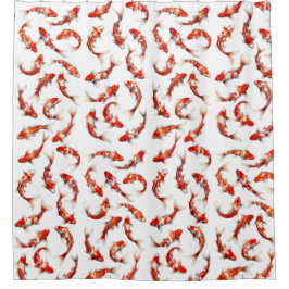 Tranquil scene of koi with watercolor technique duschvorhang