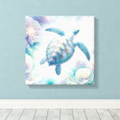 Tranquil Sea Turtle Art Canvas Prints Leinwanddruck (Insitu (Holzboden))