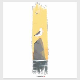 Tranquil Seagull Pinselstrich Aufkleber