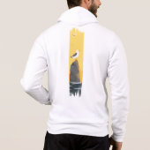 Tranquil Seagull Pinselstrich Hoodie (Rückseite)