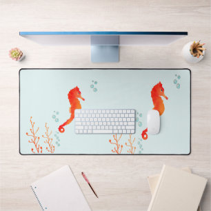 Tranquil Seahorse" Wasserfarben-Schreibtischmatte  Schreibtischunterlage