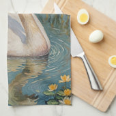 Tranquil Swan Serenade Geschirrtuch (Viertel Falte)