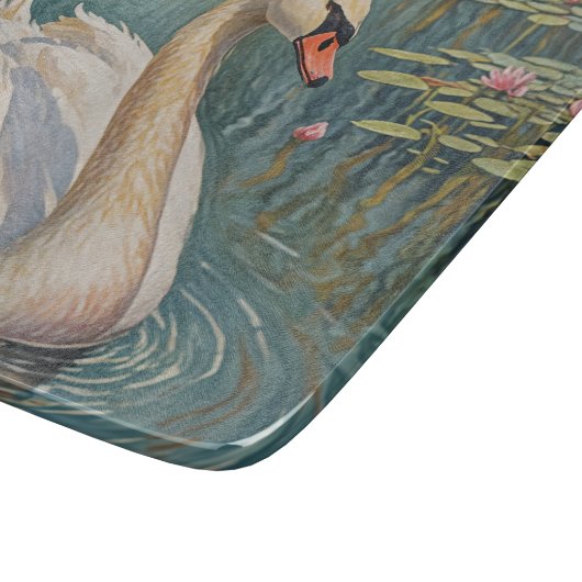 Tranquil Swan Serenade Schneidebrett (Ecke)