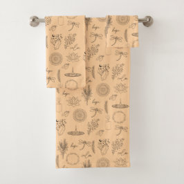 Tranquil Symbols: 3-Piece Wellness-Inspired Badhandtuch Set