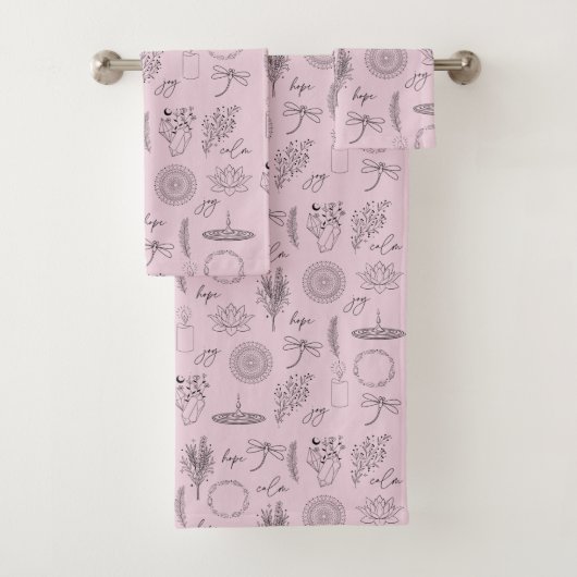 Tranquil Symbols: 3-Piece Wellness-Inspired Badhandtuch Set (Insitu)