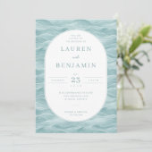 Tranquil Teal Wave Invitations Einladung (Stehend Vorderseite)