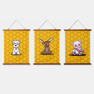 Tranquil Trio KiniArt Wandteppich Mit Holzrahmen