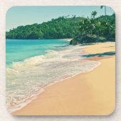 Tranquil Tropical Island Beach Getränkeuntersetzer (Vorderseite)