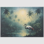 Tranquil Tropical Landscape with Flamingo Seidenpapier (Vorderseite)
