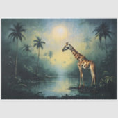 Tranquil Tropical Landscape with Giraffe Seidenpapier (Vorderseite)