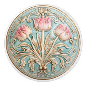 Tranquil Tulip Trio Keramik Knochenstreifen Keramikknauf (Vorderseite)