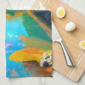 Tranquil Waters: Mt. Fuji's Reflection Geschirrtuch (Viertel Falte)