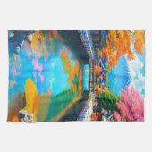 Tranquil Waters: Mt. Fuji's Reflection Geschirrtuch (Horizontal)