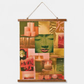 Tranquil Zen Harmony Holz Topped Wall Tapestry Wandteppich Mit Holzrahmen (Vorderseite)