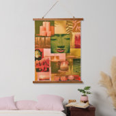 Tranquil Zen Harmony Holz Topped Wall Tapestry Wandteppich Mit Holzrahmen (Schlafzimmer)