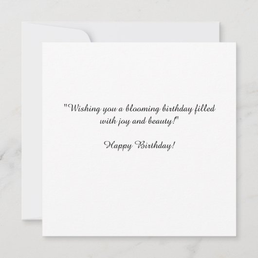 Tranquile Garden : Blumenschmetterling Geburtstag (Rückseite)