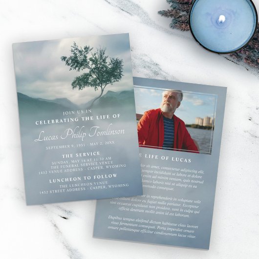 Tranquile Tree Announcement Life Celebration Foto Einladung