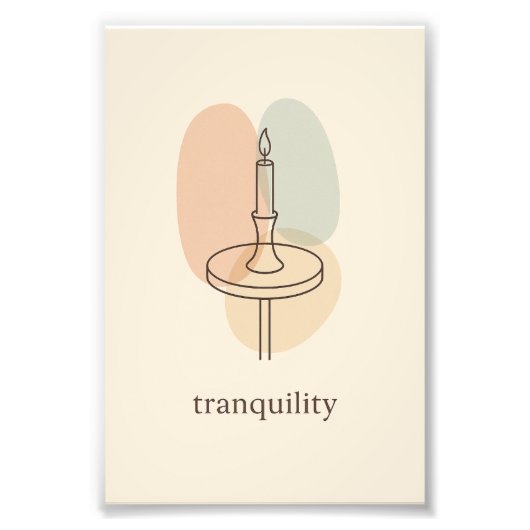 Tranquility Minimalist Kerzenposter Fotodruck (Vorne)