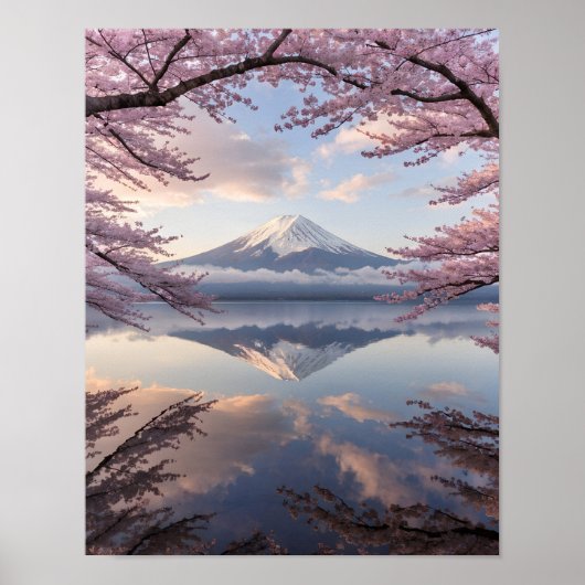 Tranquility of Mount Fuji Reflection Poster (Vorne)