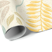 Tranquise Crane & Foliage Wrapping Paper Geschenkpapier (Rolleneckpunkt)