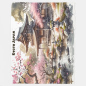 Tranquisit Kyōto Japan Aquarellzeichnung | Fleecedecke (Vorderseite)