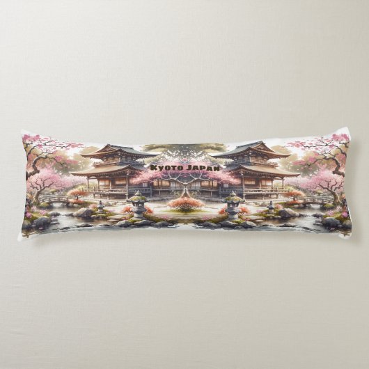 Tranquisit Kyōto Japan Aquarellzeichnung | Seitenschläferkissen (Vorderseite)