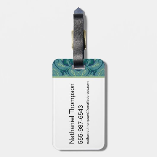 Tranquisit Safari Tapestry Pattern - Der weiße Lot Gepäckanhänger (Rückseite vertikal)