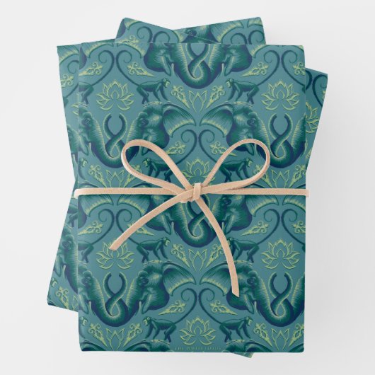 Tranquisit Safari Tapestry Pattern - Der weiße Lot Geschenkpapier Set (Beispiel)